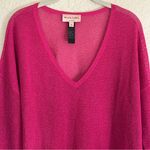 Chico's  Black Label Pink V-Neck Vented Metallic Pullover Long Sleeves XL‎ Tunic Photo 2