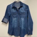 Newplay denim shirt with roll up sleeves size S Photo 3