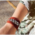 Jen Atkin x Chloe + Isabel Boho Suede & Baguette Headwrap Choker Bracelet Red Photo 10