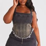 Pretty Little Thing NWT Plus Washed Black Seam Detail Corset, size 12 Photo 0