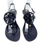 Tory Burch Black Patent Leather Miller Kitten Heels Sandals Logo Classic Size 8 Photo 1
