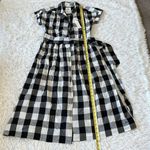 Amy Kuschel Women’s Buffalo plaid wrap dress black/white size Small Photo 4