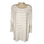 Hummingbird Striped 3/4 Sleeve Ribbed Knit Top Women’s Size 3XL Photo 1