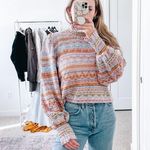 Cecelia Prado Anthropologie Knit Pastel Striped Balloon Sleeve Sweater Photo 1