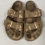 Birkenstock  Arizona Suede Leather Sandals in Vintage Metallic Rose Copper Sz 38N Photo 1