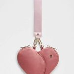 Lululemon Dual Pouch Wristlet *Heart Spiced Chai, Pink Haze & Gold NWT Photo 1