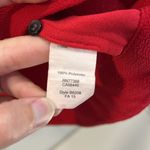 Madewell  Red Short Sleeve Pleated Keyhole Back High Low Shirt Top Size Small EUC Photo 4