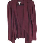 White House | Black Market  Womens Cardigan Duster Sweater Open Front Burgundy L Photo 0