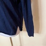 Michael Stars  navy blue lace up loose knit hooded pullover sweater LARGE Photo 3