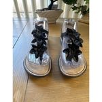 B.O.C. Size 6 Floral Sandals With Buckle Strap Slip On Comfortable Sandals Black Photo 1