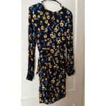 ASTR  The Label Apron Front Long Sleeve Navy Mustard Floral Tie Wrap Dress Med Photo 4
