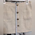 Women Tweed Plaid Buttoned Miniskirt Short Front Pockets Size 3XL Photo 2