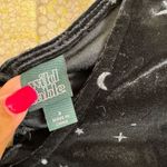 Wild Fable Black Velvet Whimsygoth Stars Moons Backless Bodysuit Small Photo 4