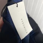 Veronica Beard Barouqe Scroll Print Flounce Mini Skirt Charcoal Navy Blue Small Photo 4