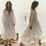 Free People Ethereal Dainty Bohemian Sea La Vie Midi Maxi Dress Duster Large NWT Photo 2