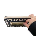 Spartina 449  Black Cream Printed Linen Leather Wallet Photo 5