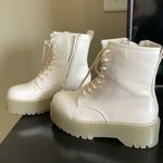 Steve Madden White Combat Boots Photo 0