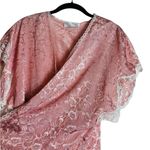 Val Mode Vintage Satin Lace Kimono Robe Floral Pink Feminine Coquette Size Me Size M Photo 2