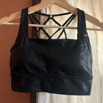 Buffbunny Collection Buffbunny Snakeskin Shiny Black Padded Sports Bra Athletic Workout‎ Top Size S Photo 0