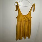 Wild Fable  Tie-Strap Babydoll Textured Knit Dress Mustard Yellow Photo 3