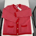 ON 34TH Red Pink White Textured Knit Button Front Cardigan Sweater 2X Photo 5