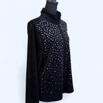 Sag Harbor Black velour sparkly jacket with rhinestones and zipper closure Size 2XL Photo 2