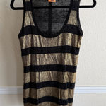Tory Burch Black Striped Sleeveless Sweater Tank Top Women’s Small Scoop Neck Photo 0