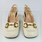 Gucci  Horsebit Malaga Logo Marmont Block Heel Leather Slingback Pumps EU 41.5 Photo 3
