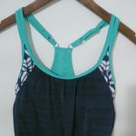 ZeroXposur  M Navy Turquoise Swim Athletic Top Photo 4