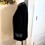 Ming Wang Textured Beaded One Hook Knit Cardigan Jacket in Black Womens S💚 Photo 5