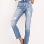 Madewell Lita Wash Distressed Raw Hem The High Rise Slim Boyjean Photo 0