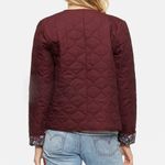 Anthropologie Reversible Bomber Quilted Burgundy Floral Women's Jacket NWT Pink Photo 5