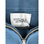 Revolve Stitches & Stripes Eva Half Zip Ribbed Sweater Sweatshirt Size XL Blue Photo 3