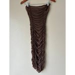 Urban Outfitters  Brown Mia Sheer Ruched Strapless Dress Size XS Photo 5