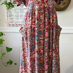 White Stag Vtg 90s Sz L 12/14 Maxi Cottage Prairie Dress Floral Tie Back Western Librarian Photo 0