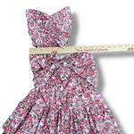 Hello Molly  Strapless Pink Floral Bow Mini Dress Cotton Fit Flare Small Photo 2