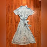 Becca  Light Blue Collared Lace Swim Cover Up Dress Photo 5