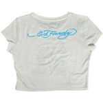 Ed Hardy Rhinestone Butterflies Cropped Baby T-Shirt L NWT Photo 1