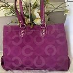 Coach  Ashley Dotted Op Art Purple Satchel /Shoulder Bag Photo 2