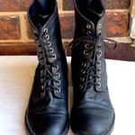 Call it spring Black Lace Up Combat Boots 7 Photo 0