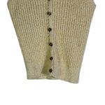 it's our time  Yellow Metallic Ribbed Button Down V Neck Tank Top Womens Medium Photo 2