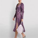 ROTATE Birger Christensen Clair Floral Pansy Midi Dress Women's Size 2 Purple Photo 1