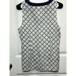 Kenar White Blue Collared V-Neck Blouse Women’s Medium Office Work Pattern Photo 3