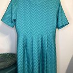 Enfocus Studio Women's Fit & Flare Short Sleeve Dress. Teal w/Pleats Size 12 Photo 1