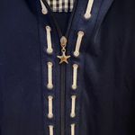 Breckenridge Blue White Gingham Zip Up Hoodie Coastal Preppy Sweatshirt M Photo 2