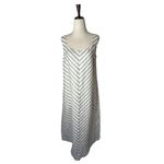 J.Jill  Love Linen Dress Women‎ Small Petite Tan White Chevron Maxi Lagenlook Photo 1