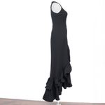 Betsy and Adam . Arielle Scuba Crepe Ruffle Slit Gown. Photo 5