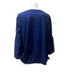 Zac and Rachel Woman 3X Navy Blue Pearl Embellished Long Sleeve Blouse Photo 3