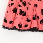 Anthropologie Odille Y2K Rockabilly Floral Skirt Pink Black Lace Retro Size 2 Photo 1