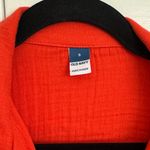 Old Navy Orange Crinkle Gauze Button-Down Short Sleeve Shirt, Small Photo 4